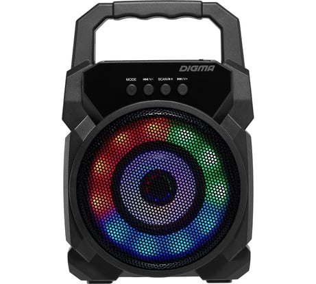 Портативная колонка DIGMA D-PS1500 черный, 10W, 1.0 BT, 10 м, 500 mAh SP1500B 1793576