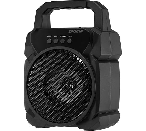 Портативная колонка DIGMA D-PS1500 черный, 10W, 1.0 BT, 10 м, 500 mAh SP1500B 1793576