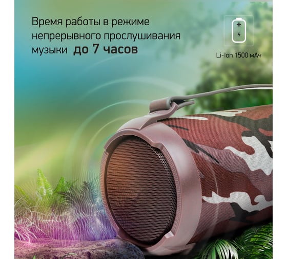 Портативная колонка DIGMA D-PS1520 камуфляж/камуфляж, 16W, 1.0 BT, 10 м, 1500 mAh SP1520C 1690616