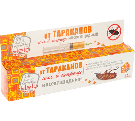 Инсектицидный гель от тараканов HELP в шприце, 30г 80272
