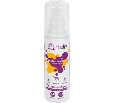 Репеллентный спрей-лосьон от летающих насекомых HELP более 4 часов защиты, 125 мл 80511
