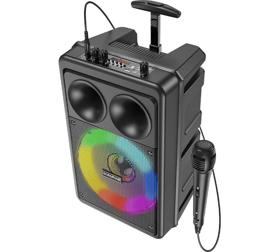 Колонка Borofone Bluetooth bp9 dancing, bt 5.0, 10w, aux/microsd/usb/led/микрофон/караоке черный 0L-00057170 1