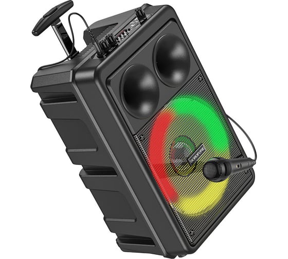 Колонка Borofone Bluetooth bp9 dancing, bt 5.0, 10w, aux/microsd/usb/led/микрофон/караоке черный 0L-00057170
