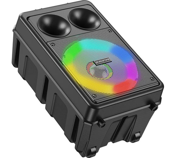 Колонка Borofone Bluetooth bp9 dancing, bt 5.0, 10w, aux/microsd/usb/led/микрофон/караоке черный 0L-00057170