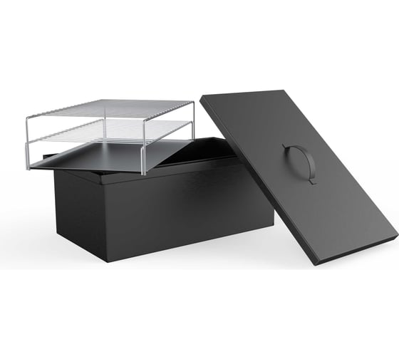 Двухъярусная коптильня с гидрозатвором GRILLUX Smoky Proof BLACK ВЗР1581-01