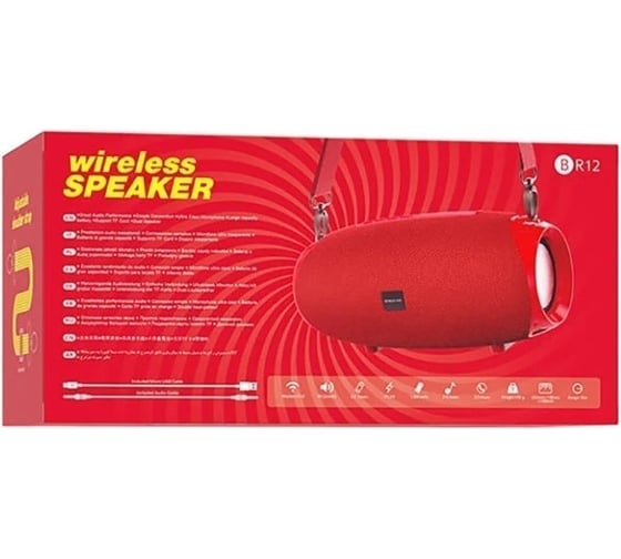 Колонка Borofone Bluetooth br12 amplio sports bt 5.0, 5wх2, aux/microsd/usb/fm красная 0L-MG-WF860
