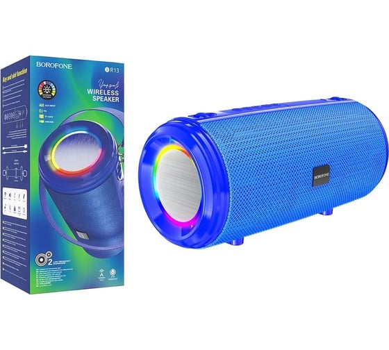 Колонка Borofone Bluetooth br13 young sports bt 5.0, 5wx2, aux/microsd/usb/fm синяя 0L-00050017