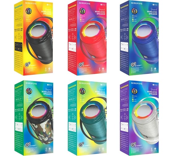 Колонка Borofone Bluetooth br13 young sports bt 5.0, 5wx2, aux/microsd/usb/fm синяя 0L-00050017