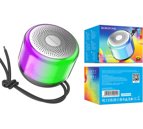 Колонка Borofone Bluetooth br28 joyful sports bt 5.1, 5w, usb/fm, rgb черная 0L-00058091