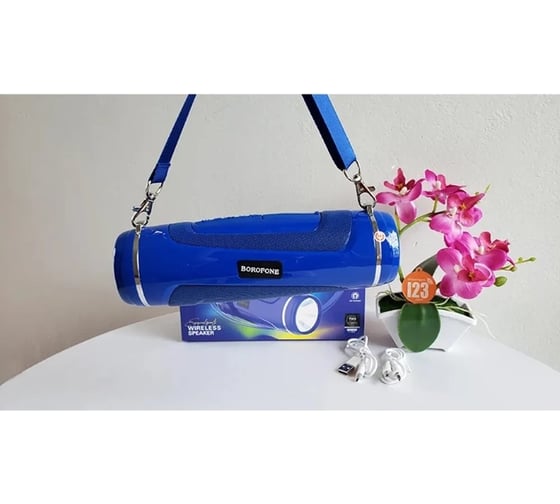 Колонка Borofone Bluetooth br7 empyreal sports bt 5.0, 5wx2, aux/microsd/usb/fm синяя 0L-00048845