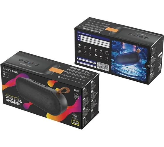 Колонка Borofone Bluetooth br8 broad sound sports bt 5.0, 3w, aux/microsd черная 0L-00048938
