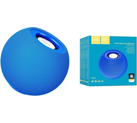 Колонка Hoco Bluetooth bs45 deep sound bt5.0, 5w, tws/fm/microsd, шар синий 0L-00053137