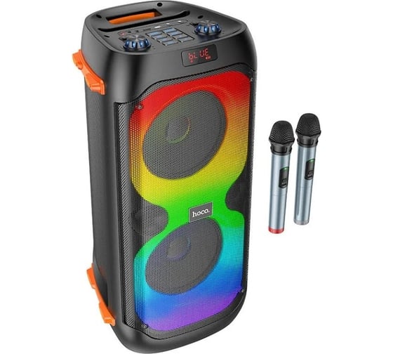 Колонка Hoco Bluetooth bs53 manhattan bt5.1, 2x20w, aux/fm/tf/usb/караоке + 2 микрофона черный 0L-00057813 1