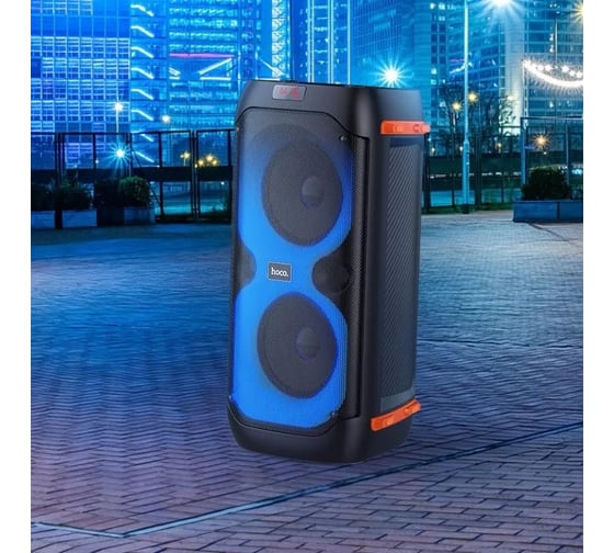 Колонка Hoco Bluetooth bs53 manhattan bt5.1, 2x20w, aux/fm/tf/usb/караоке + 2 микрофона черный 0L-00057813