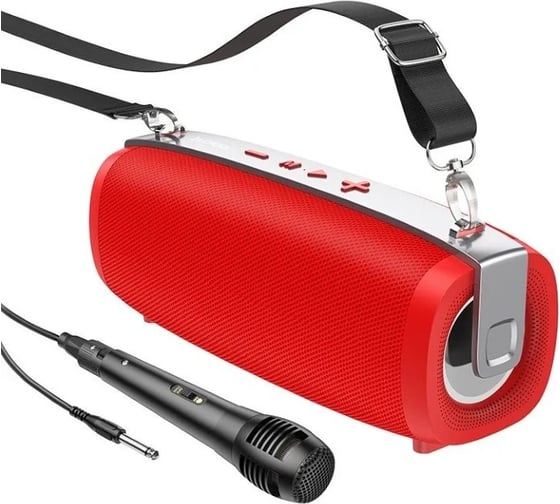 Колонка Hoco Bluetooth bs55 gallant bt5.3, 2x5w, aux/usb/microsd/mic + микрофон красный 0L-00057362 1