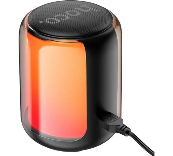 Колонка Hoco Bluetooth bs56 colorful bt5.2, 2x5w, aux/usb, rgb, громкость +/- черный 0L-00057082