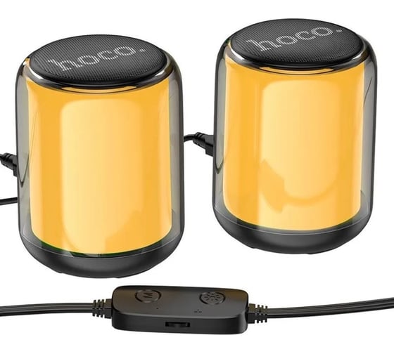 Колонка Hoco Bluetooth bs56 colorful bt5.2, 2x5w, aux/usb, rgb, громкость +/- черный 0L-00057082