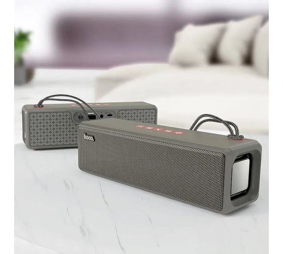Колонка Hoco Bluetooth hc3 bounce bt5.0, 2x5w, aux/tws/fm/microsd/usb, ipx4 серый 0L-00050219