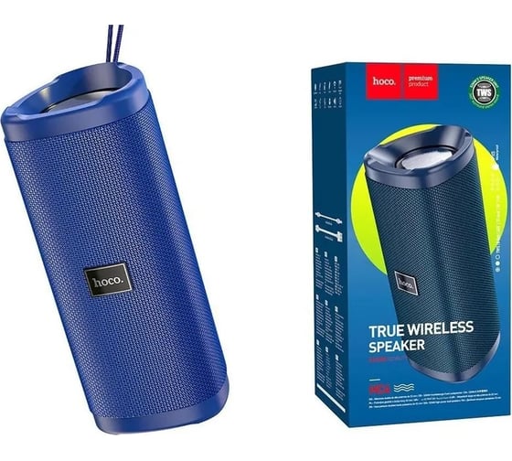 Колонка Hoco Bluetooth hc4 bella bt5.0, 2x5w, aux/tws/fm/microsd/usb, ipx5 синий 0L-00050214