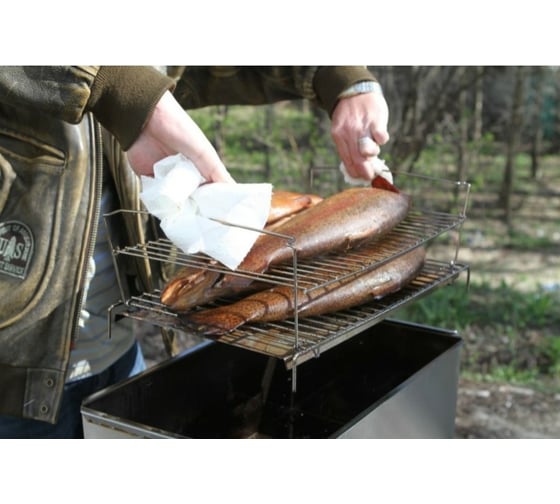Универсальная коптильня Camping World Gurman размер L, 2 яруса 138206