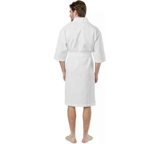Вафельный халат-кимоно Luscan 220 г/м2, 54-58/XL, белый 1196695