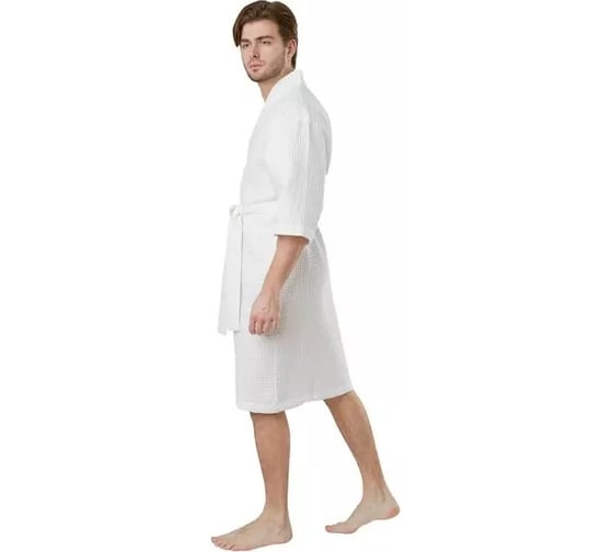 Вафельный халат-кимоно Luscan 220 г/м2, 54-58/XL, белый 1196695
