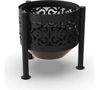 Костровая чаша FIRE-HOUSE Ажурная диаметр 600 мм, на трубчатых ножках, с защитной сварной сеткой Ch14-600ажурная