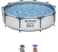 Круглый бассейн на стойках BestWay 4037834 steel pro max 305x76 см, фильтр-насос 4048124973080