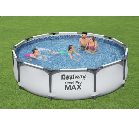 Круглый бассейн на стойках BestWay 4037834 steel pro max 305x76 см, фильтр-насос 4048124973080