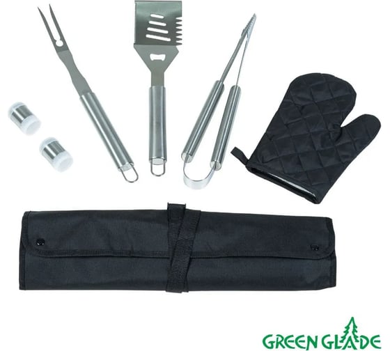 Набор для гриля из 6 предметов в фартуке Green glade ST001