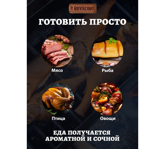 Коптильня одноразовая BOYSCOUT 20х15 см /ольховая щепа, 28 61278