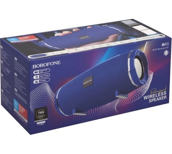 Bluetooth-колонка Borofone br3 bt 5.0, 5 Вт x 2, aux/microsd/usb/fm, черная 0L-00047931