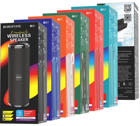 Bluetooth-колонка Borofone br1 beyond sportive bt 5.0, 5 Вт х 2, aux/microsd/usb/fm, серая 0L-00043947