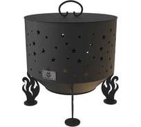Комплект: костровая чаша FIRE-HOUSE звезды диаметр 50 см с плоской крышкой Ch1-500звезды