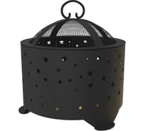 Комплект: костровая чаша FIRE-HOUSE звезды диаметр 50 с плоским дном с крышкой искрогасителем Pd3-500звезды