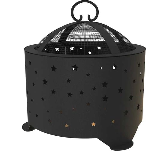 Комплект: костровая чаша FIRE-HOUSE звезды диаметр 50 с плоским дном с крышкой искрогасителем Pd3-500звезды 1