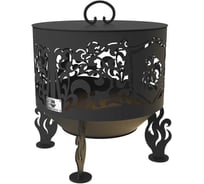 Комплект FIRE-HOUSE костровая чаша лев, диаметр 50 см с крышкой пламегасителем Ch5-500лев