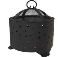 Комплект FIRE-HOUSE костровая чаша звезды диаметр 50 с плоским дном с решеткой гриль и крышкой искрогасителем Pd4-500звезды