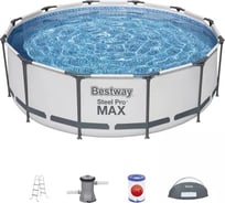 Каркасный бассейн Bestway Steel Pro Max 366x100см, 9150л, с навесом, с фильтр-насосом, 2006 л/ч, лестница 5619N BW