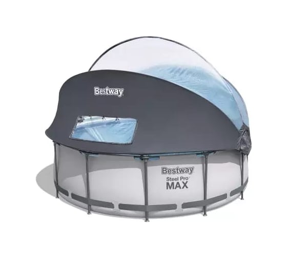 Каркасный бассейн Bestway Steel Pro Max 366x100см, 9150л, с навесом, с фильтр-насосом, 2006 л/ч, лестница 5619N BW