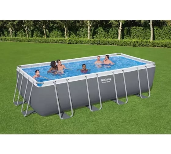 Каркасный бассейн Bestway Power Steel 549x274x132см, 16477л, с песочным фильтр-насосом 5678/ч, лестница, тент 5619Q BW