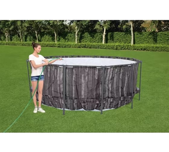 Каркасный бассейн Bestway Steel Pro Max 366x122см, 10250л, с навесом, с фильтрационным насосом 2006л/ч, лестница, тент 5619K BW