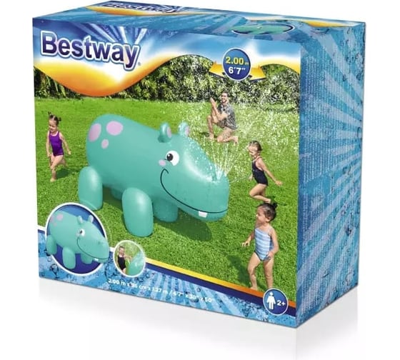 Надувная игрушка с разбрызгивателем Bestway Бегемот 200x96x127см, от 2 лет 52569 BW