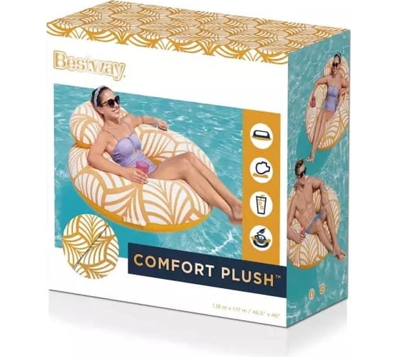 Надувной круг Bestway Comfort Plush Deluxe 118x117см 43643 BW