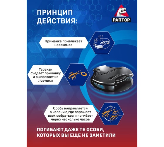 Средство инсектицидное от ползающих насекомых в контейнере 10 шт РАПТОР RPT0001