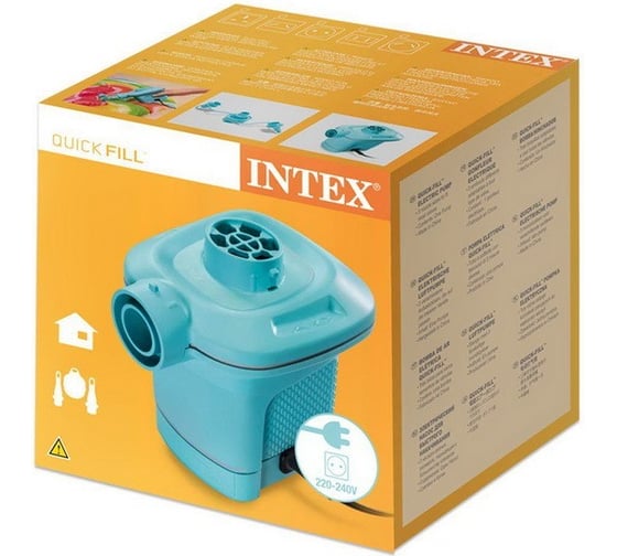 Электрический насос Intex Quick-Fill 220В от бытовой сети, 3 насадки в комплекте 58640