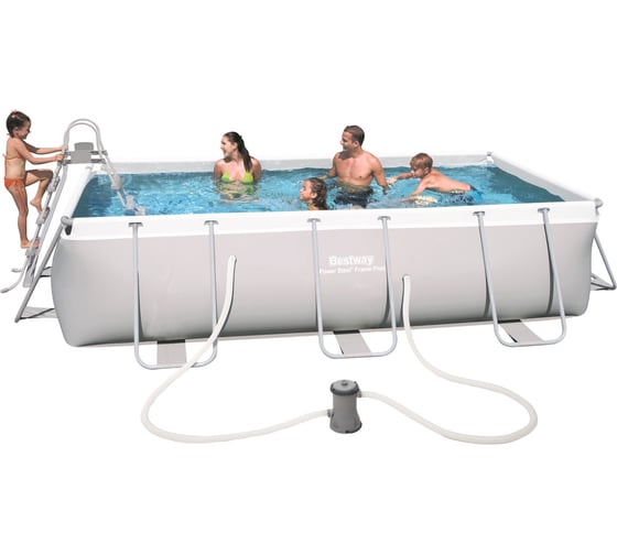 Каркасный бассейн с песчаным фильтром и лестницей BestWay 404х201х100 см, 6478 л, 2006 л/ч 56442 BW 004880