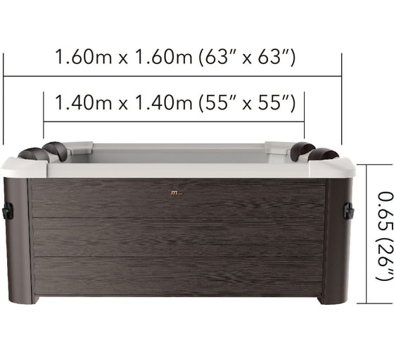 СПА-бассейн MSpa Tribeca 160x160x65 см, 850 л, квадратный, аэромассаж F-TR062W
