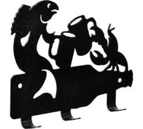 Металлическая вешалка Банные штучки Рак и щука, 3 крючка, 13.5х10.5 см 32494