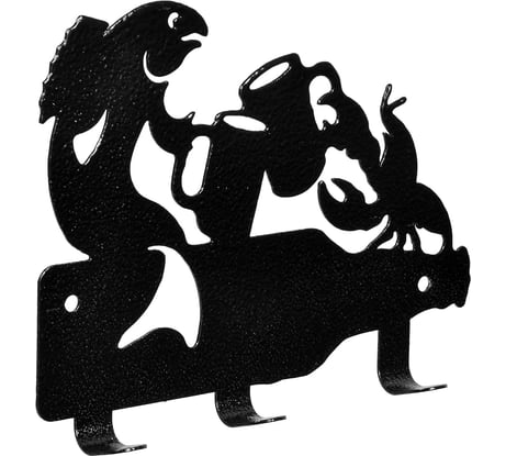 Металлическая вешалка Банные штучки Рак и щука, 3 крючка, 13.5х10.5 см 32494